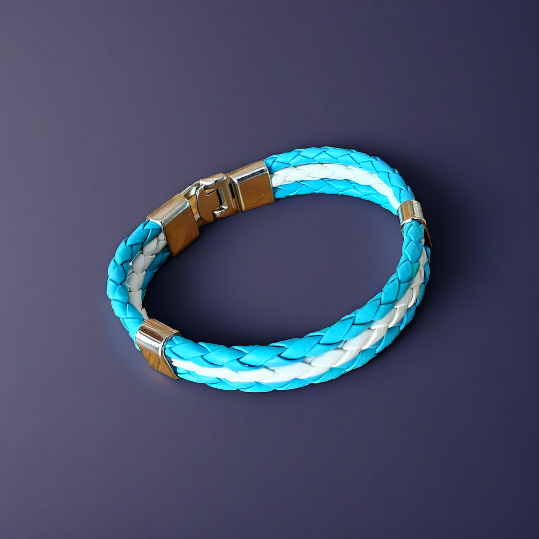 Stainless Steel & PU Leather National Flag Bracelet – Unisex Jewelry