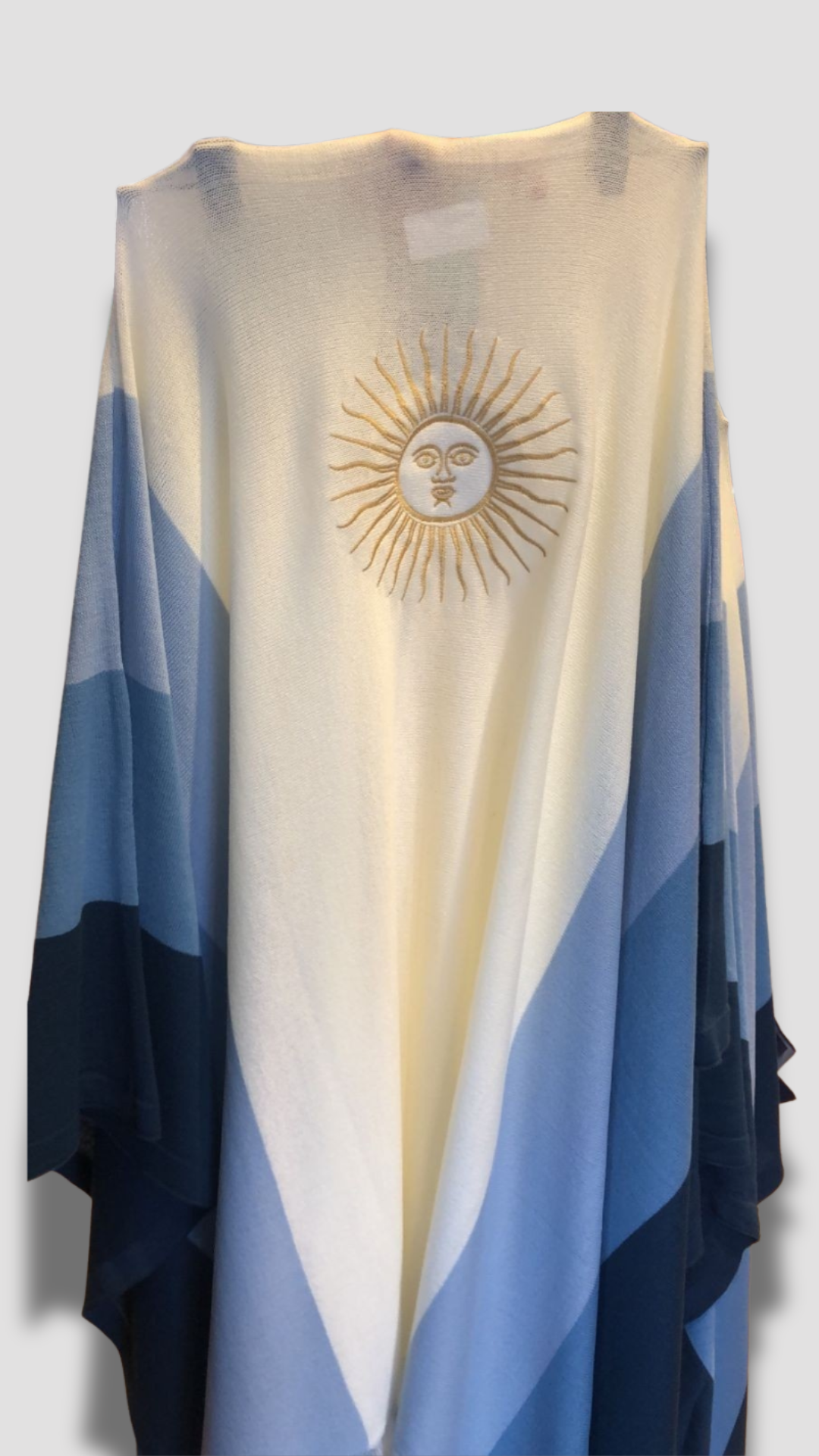Lightweight Ruana – Sol de Mayo Embroidery | Summer & Mid-Season cape - Unisex