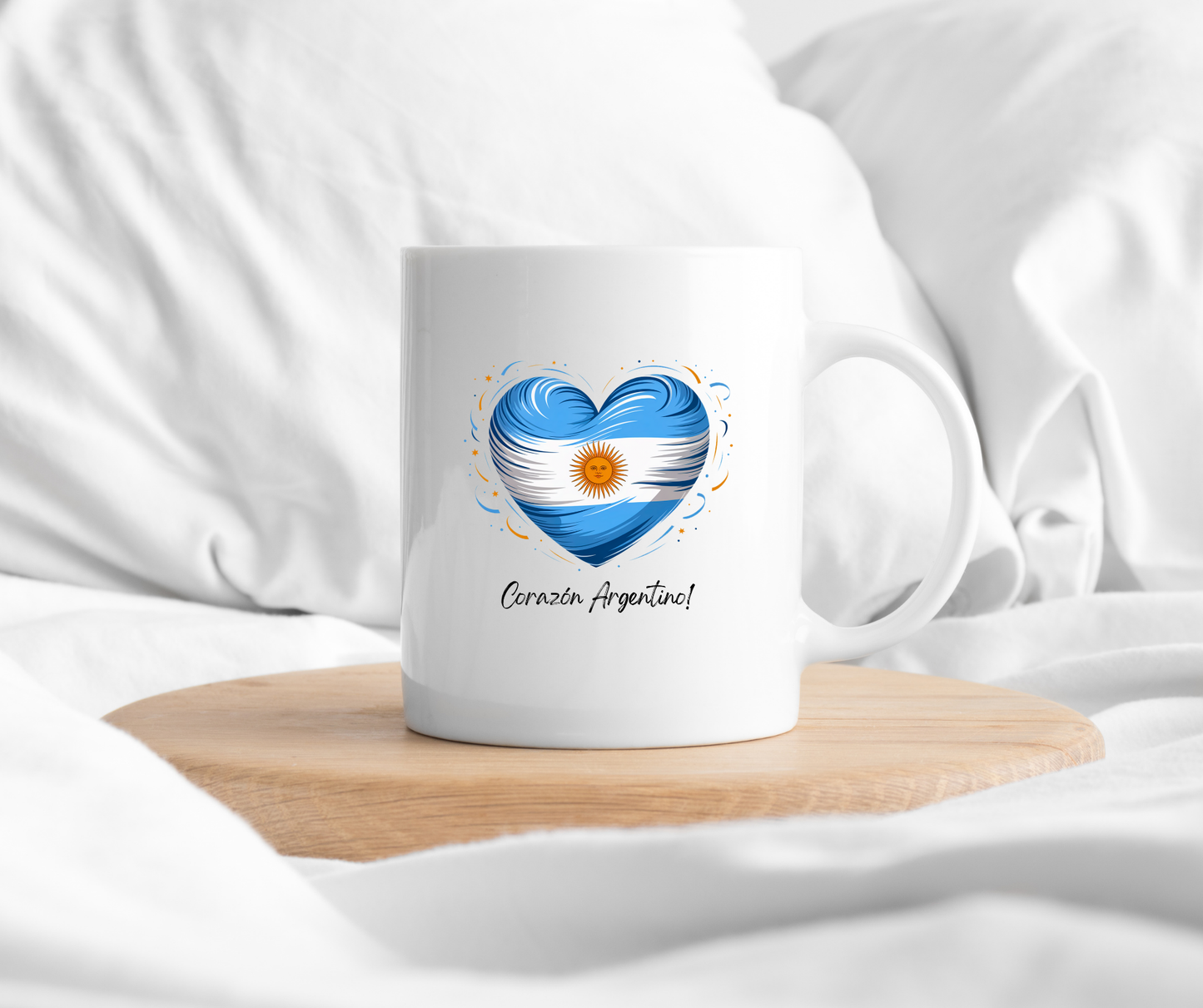White glossy mug Argentinian Heart - "Corazón Argentino"