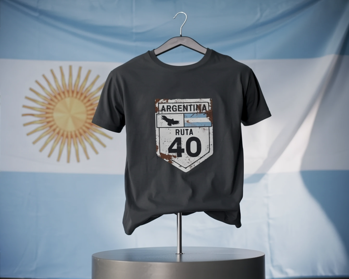 Ruta 40 T-Shirt — Premium Cotton, Classic Fit, Iconic Shield