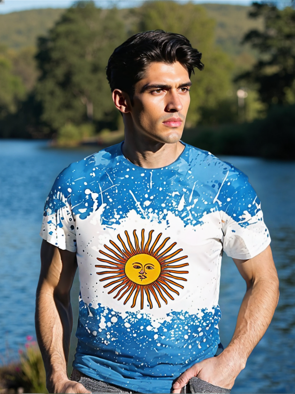 Argentina Printed T-Shirt – Fun, Casual Short Sleeve for Men | Streetwear Style
