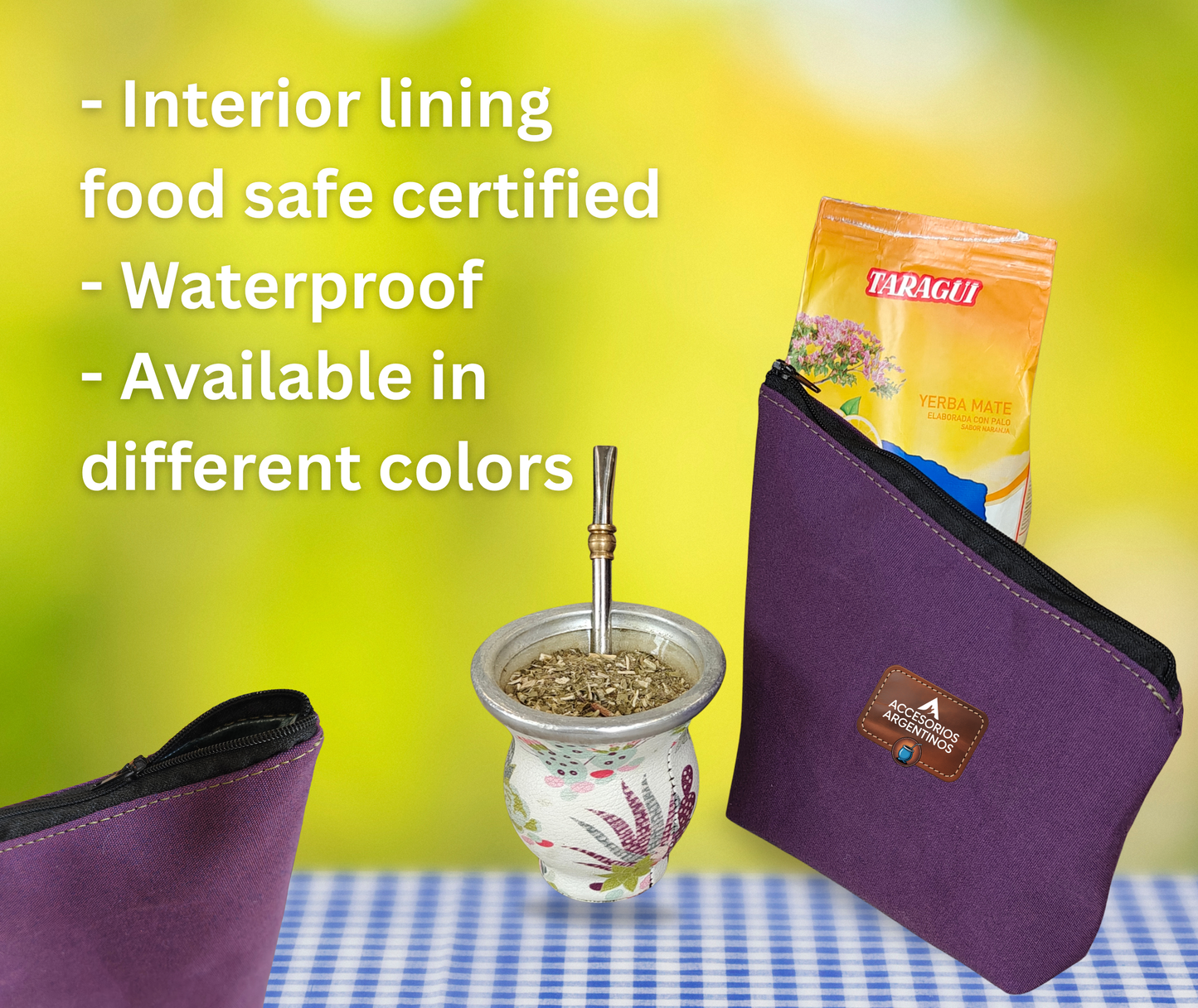 Custom Yerba Mate Holder Bag – Handmade Storage Pouch for Mate – Travel-Friendly & Durable