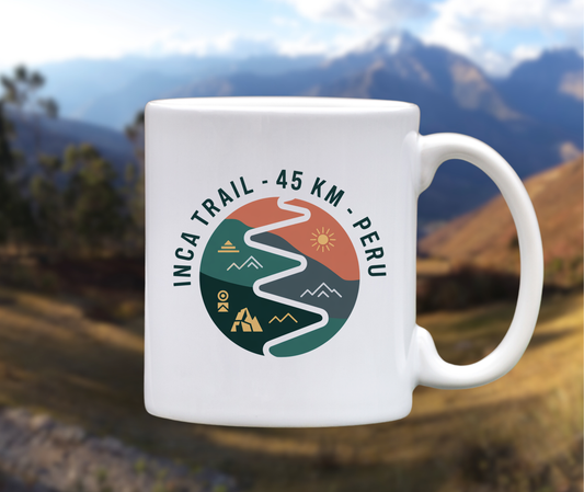 Inca Trail Ceramic Mug – White glossy mug – 11 oz