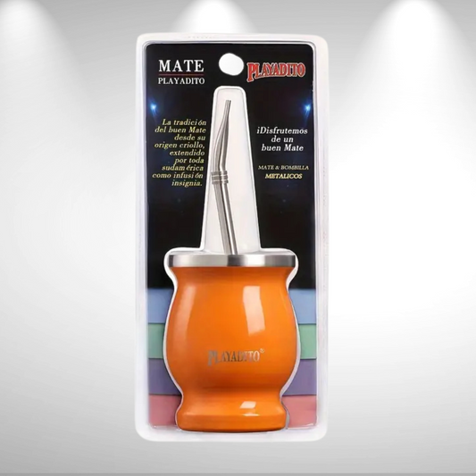 Stainless Steel Mate Gourd with Bombilla - Playadito