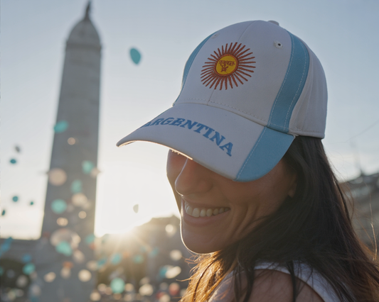 Argentina Cap — Celeste & White, Fully Embroidered (Premium Classic)