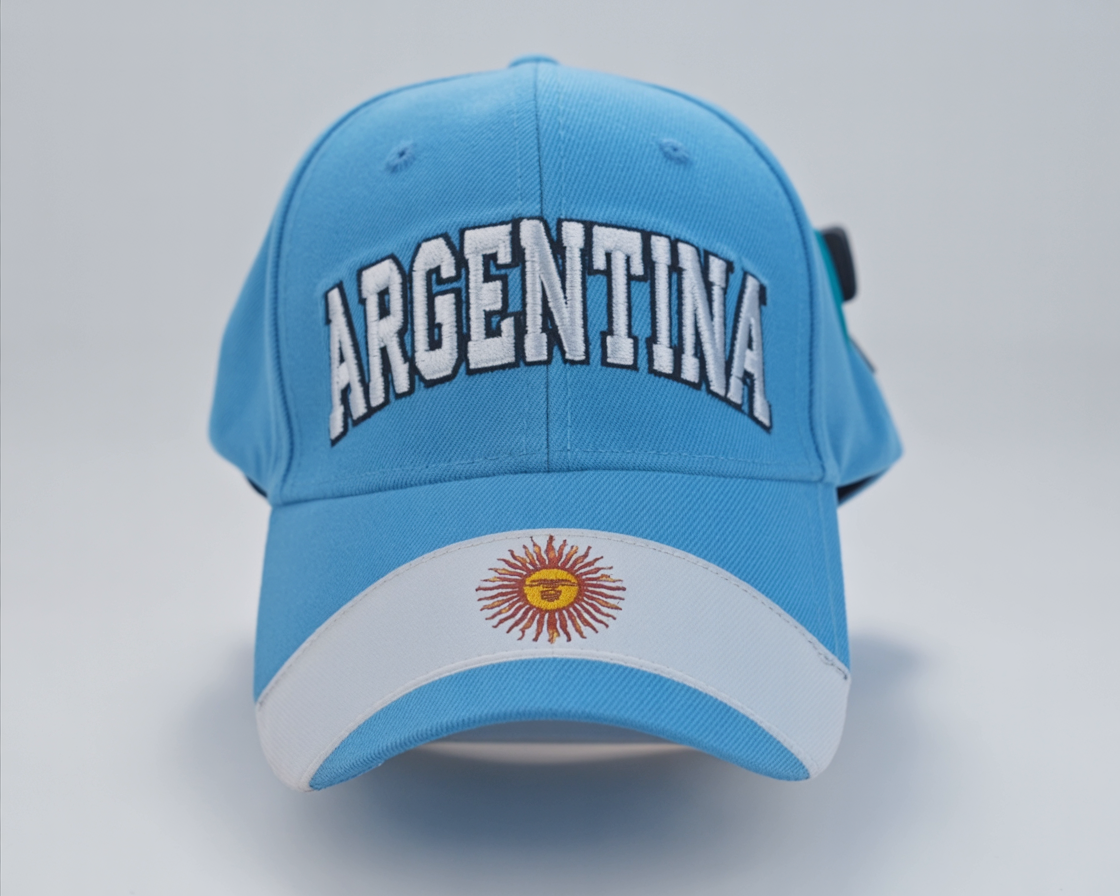 ARGENTINA cap  and Sun of May on the brim embroidery. Curved visor, unisex, perfect for fans and casual wear