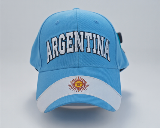 ARGENTINA cap  and Sun of May on the brim embroidery. Curved visor, unisex, perfect for fans and casual wear