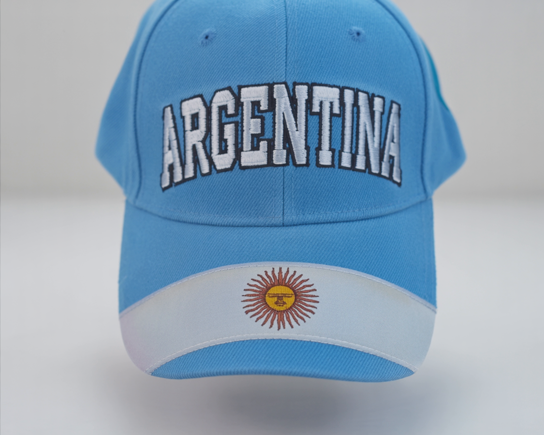 ARGENTINA cap  and Sun of May on the brim embroidery. Curved visor, unisex, perfect for fans and casual wear