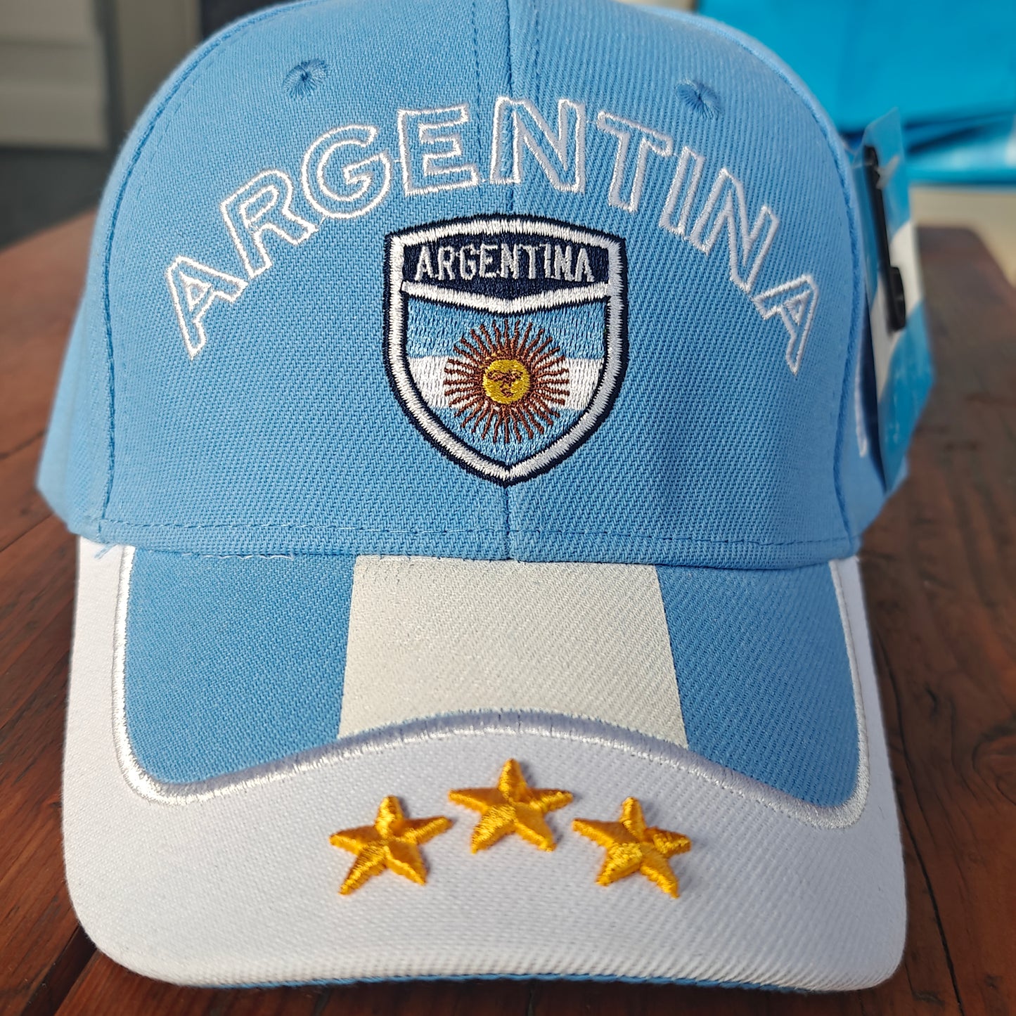 Argentina Flag Cap – Embroidered Crest & Three Stars | Soccer Champions Hat