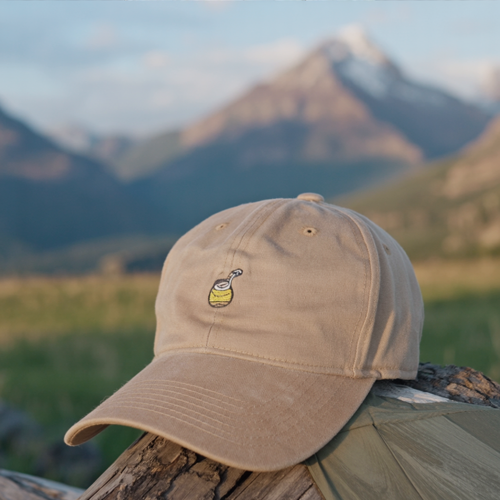 Khaki Cap with Embroidered Mate & Bombilla – Argentine Tradition Hat