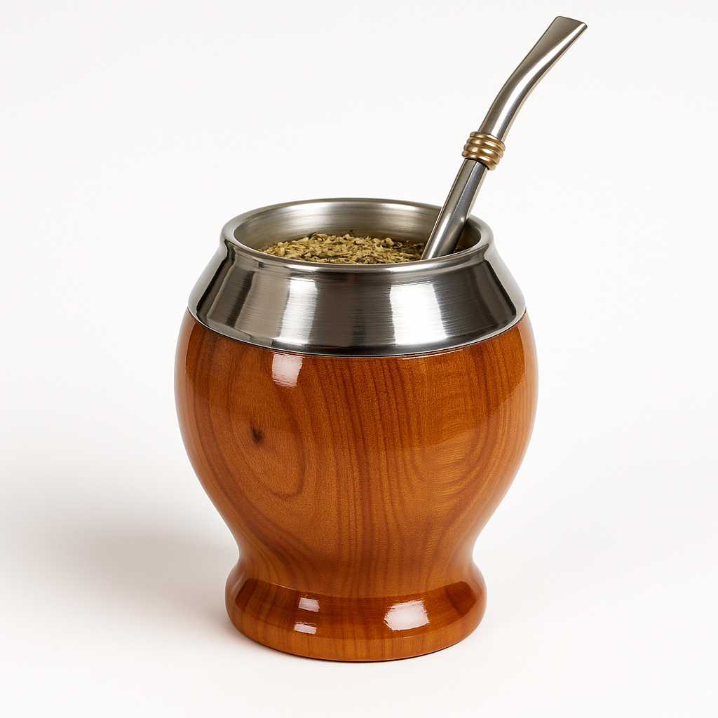 Lapacho Wood Mate Gourd with Stainless Steel Rim — Mate camionero Lapacho