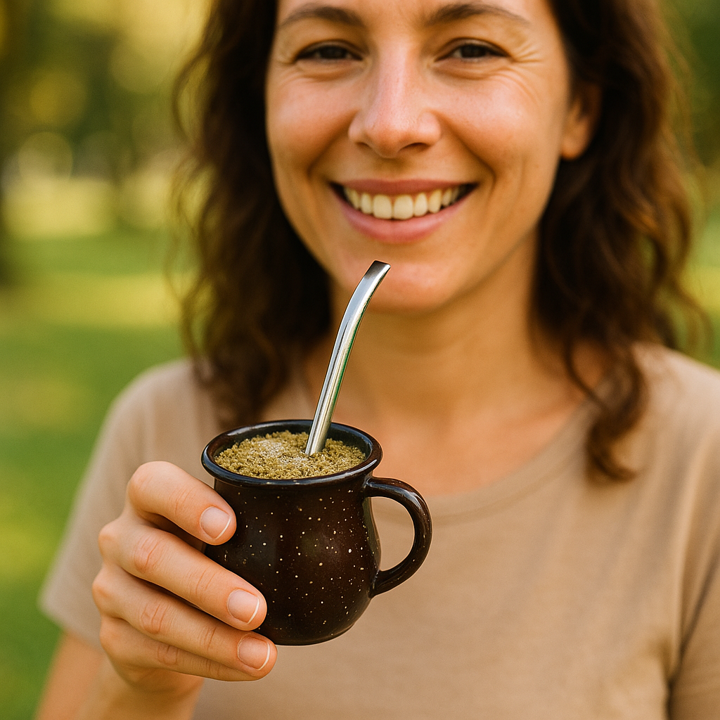 JOVIFEL Enamel Mate Cup with Single Handle — Brown (Small)