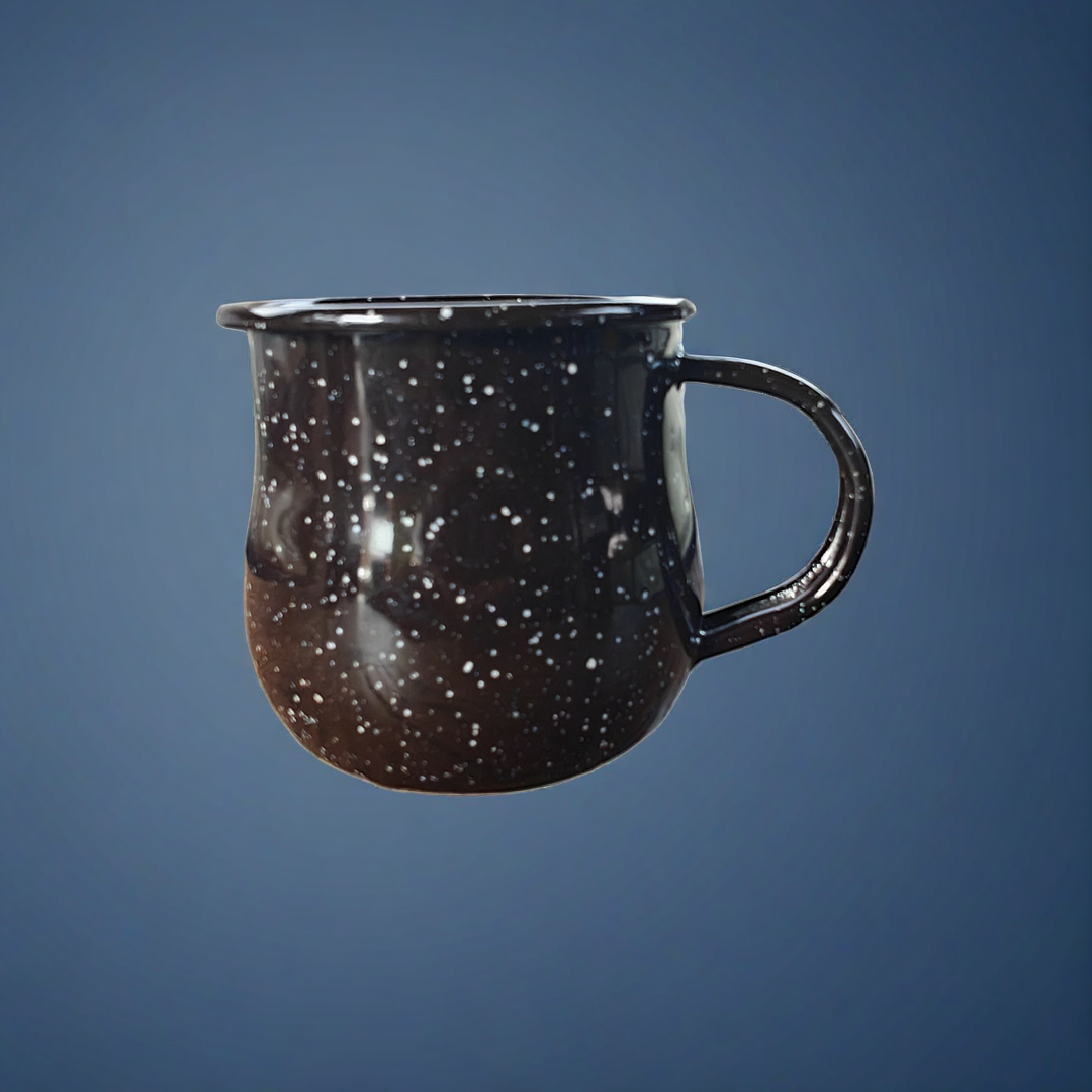 JOVIFEL Enamel Mate Cup with Single Handle — Brown (Small)