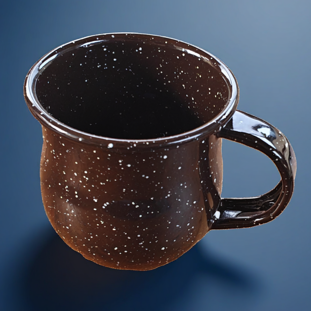 JOVIFEL Enamel Mate Cup with Single Handle — Brown (Small)