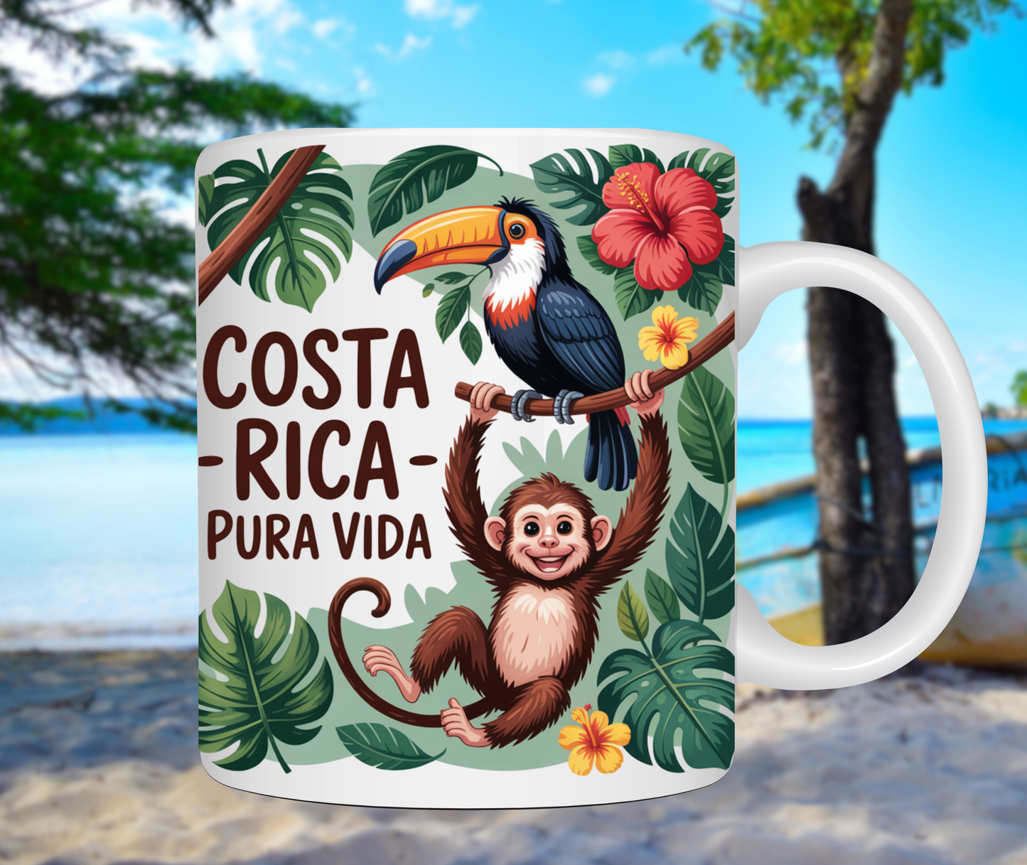 Pura Vida Costa Rica Boho Mug – Tropical Vibes in Every Sip