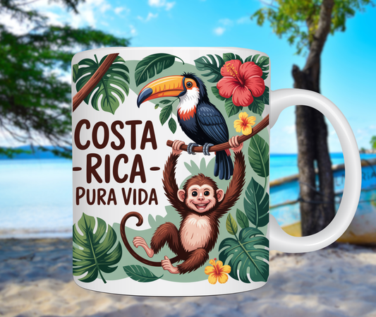 Pura Vida Costa Rica Boho Mug – Tropical Vibes in Every Sip