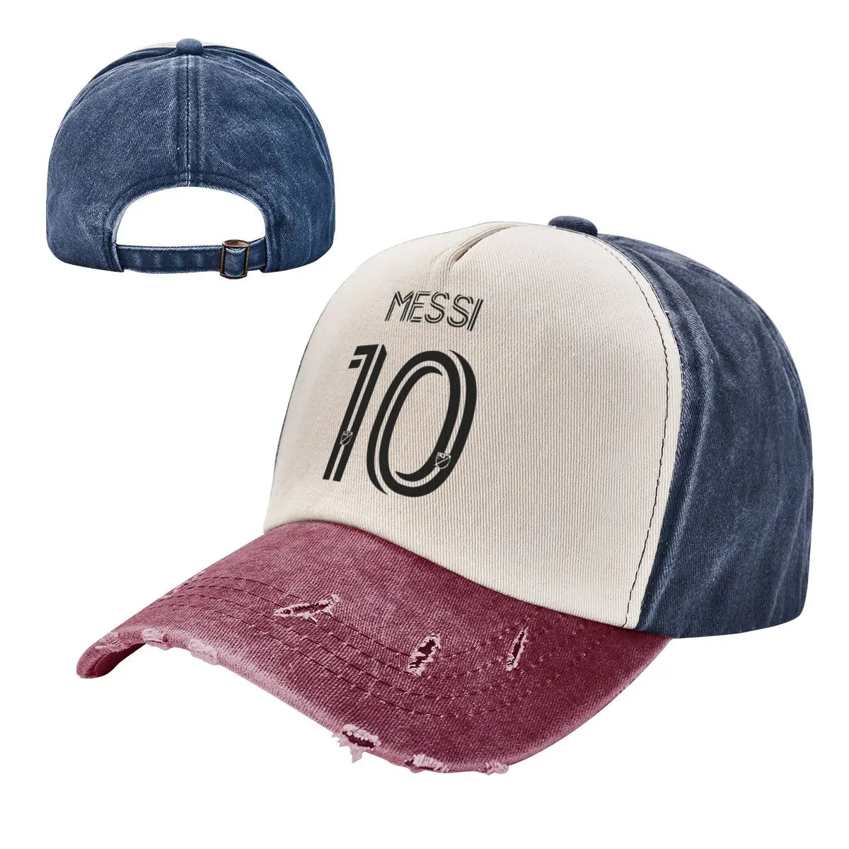 Retro Messi #10 Baseball Cap – Distressed Vintage Look | Unisex Adjustable Hat