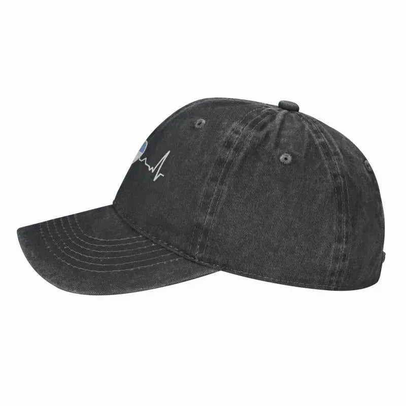 Gorra de béisbol personalizada con la bandera argentina y latidos del corazón: gorra de algodón ajustable para hombre y mujer