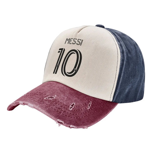 Retro Messi #10 Baseball Cap – Distressed Vintage Look | Unisex Adjustable Hat