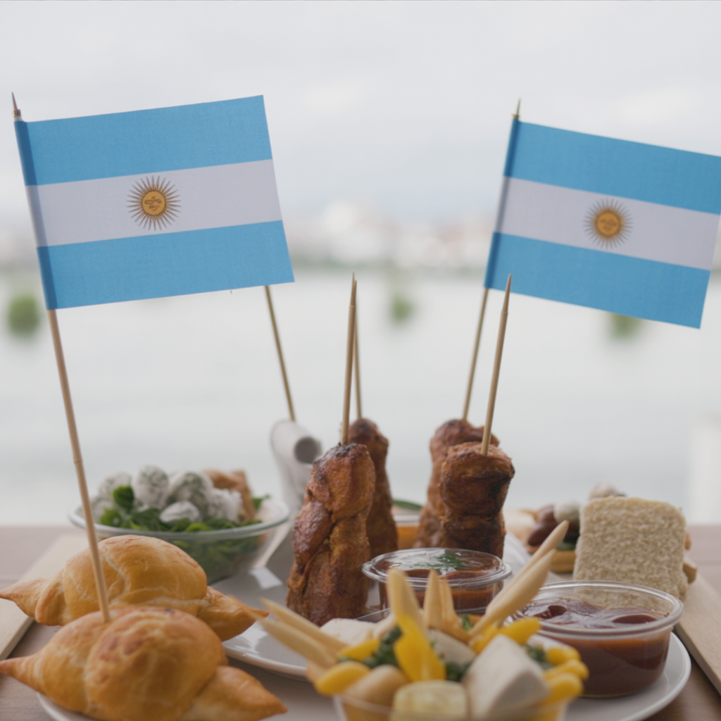 Mini Argentine Flag Cupcake Toppers (100 pcs) –  Wooden Picks for Cakes, Cocktails & Appetizers