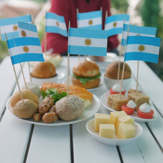 Mini Argentine Flag Cupcake Toppers (100 pcs) –  Wooden Picks for Cakes, Cocktails & Appetizers