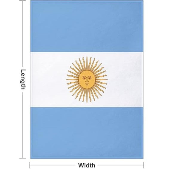 Argentina Flag Fleece Blanket – Cashmere Feel, Soft All-Season Throw for Sofa, Bed & Travel  (130 x 150 cm)