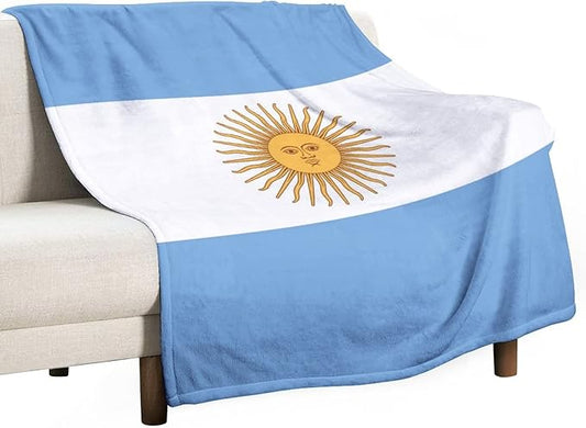 Argentina Flag Fleece Blanket – Cashmere Feel, Soft All-Season Throw for Sofa, Bed & Travel  (130 x 150 cm)