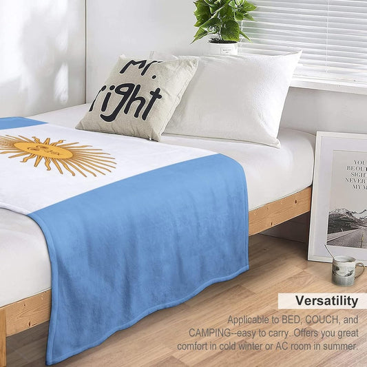 Argentina Flag Fleece Blanket – Cashmere Feel, Soft All-Season Throw for Sofa, Bed & Travel  (130 x 150 cm)