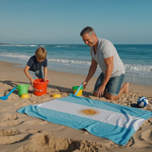 Argentina Flag Beach Towel – Soft, Quick-Dry, Lightweight, Adult Size (90 x 180 cm)