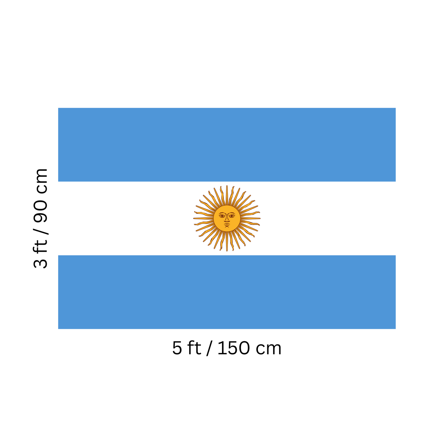 Argentina Flag – Outdoor & Indoor Use - 5x3ft / 150 x 90 cm